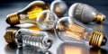 Variety of light bulbs showing different technologies and styles of illumination Royalty Free Stock Photo