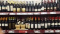 Variety of liquors in an Italian supermarket