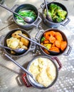 Variety of local vegetables cooked in famous Staub cast iron cookware