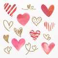 Variety of loving hearts set