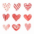 Variety of loving hearts set