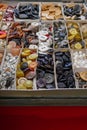 Variety of many old sewing buttons. Group of various plastic vintage button