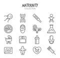 Variety of maternity icons set