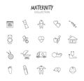 Variety of maternity icons set