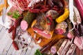 Variety of meats on table Royalty Free Stock Photo