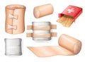 Variety of medical bandaid set Royalty Free Stock Photo