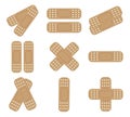 Variety of medical bandaid set Royalty Free Stock Photo