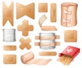 Variety of medical bandaid set Royalty Free Stock Photo