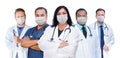 Variety of Medical Healthcare Workers Wearing Medical Face Masks Amidst the Coronavirus Pandemic Royalty Free Stock Photo