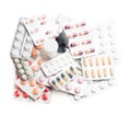 Variety of medications isolated background Royalty Free Stock Photo