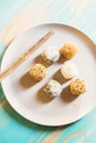 Variety of mochi dessert Royalty Free Stock Photo