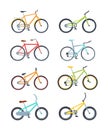 Variety of modern bikes flat vector illustrations set Royalty Free Stock Photo