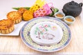 Variety of moon cakes for Chinese mid-autumn festival celebration