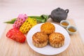 Variety of moon cakes for Chinese mid-autumn festival celebration