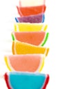 A Variety of Multicolored Candy Fruit Slice on a White Background Royalty Free Stock Photo