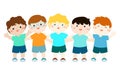 Variety nationality cartoon character boy set.