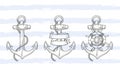 Variety of nautic anchor set