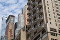 Variety of Old and New Buildings and Skyscrapers in Midtown Manhattan of New York City with Balconies Royalty Free Stock Photo