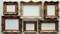Variety of ornate picture frames in different sizes and colors , colors, ornate Royalty Free Stock Photo