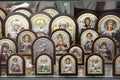 Variety of Orthodox religious icons as a gift. Moscow. 12.10.2018