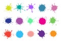 Variety of paint brush splashes