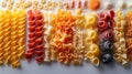 variety of pasta top view