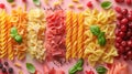 variety of pasta top view
