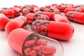 Variety pills. Vitamin capsules. 3d Royalty Free Stock Photo