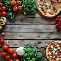 Variety of Pizzas on Table