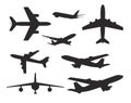 Variety of planes silhouette set