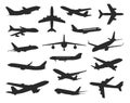 Variety of planes silhouette set