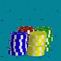 A variety of poker chips of different value.Vector illustration