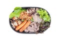 Variety of pork seasoning and serve. Pork in sauce,roast pork wi