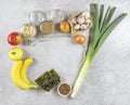 Prebiotic foods for gut health, keto diet, sugar free, dairy free, healthy plant based vegan food.