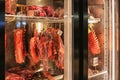 Variety of raw meat in butcher shop Royalty Free Stock Photo