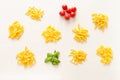Variety of raw pasta selection Royalty Free Stock Photo