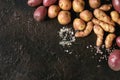 Variety of raw potatoes