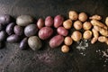 Variety of raw potatoes