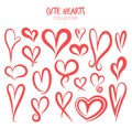 Variety of red hearts set Royalty Free Stock Photo