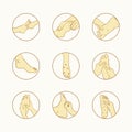 Variety of reflexology treatment icons