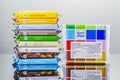 Variety of Ritter Sport chocolate bars. Royalty Free Stock Photo