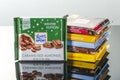 Variety of Ritter Sport chocolate bars. Royalty Free Stock Photo