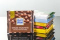 Variety of Ritter Sport chocolate bars. Royalty Free Stock Photo