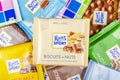 Variety of Ritter Sport chocolate bars. Royalty Free Stock Photo