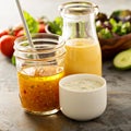 Variety of sauces and salad dressings Royalty Free Stock Photo