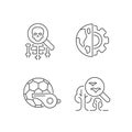 Variety of school subjects linear icons set