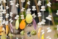 Variety seashells mobile hanging. handicrafts produced by sea shell
