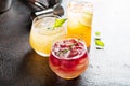 Variety of seasonal cocktails Royalty Free Stock Photo