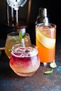 Variety of seasonal cocktails Royalty Free Stock Photo