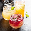 Variety of seasonal cocktails Royalty Free Stock Photo